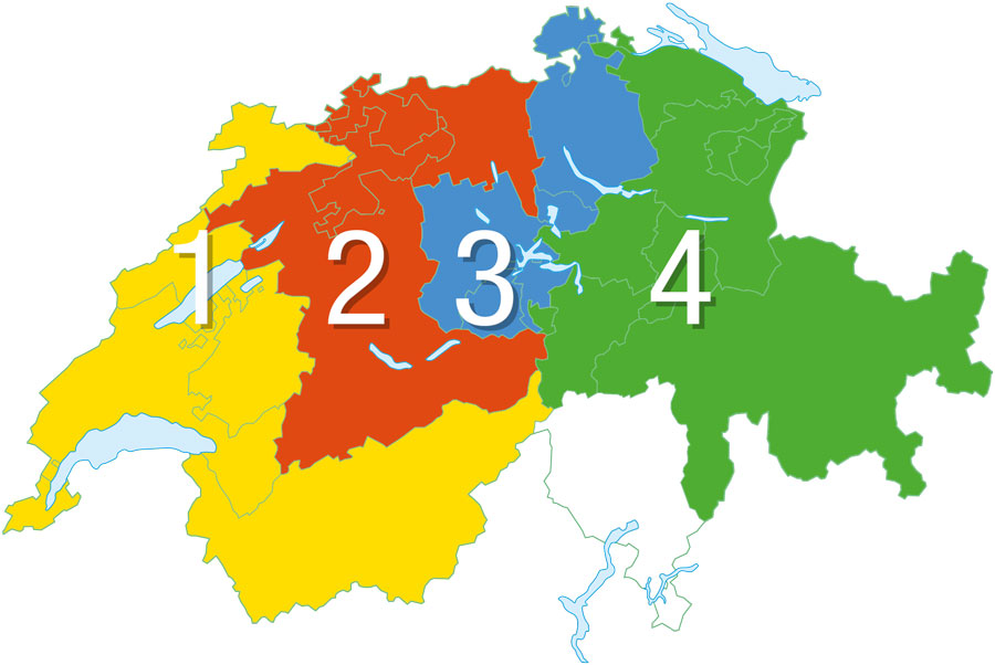 Vertriebsregionen Schweiz BIGLER AG Lacke und Leime
